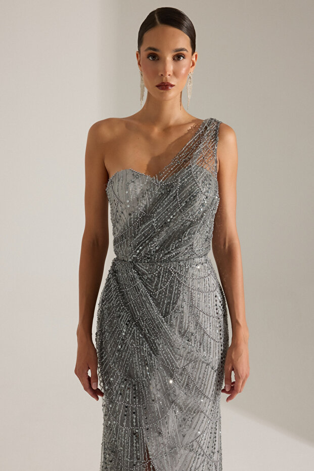 ELEANOR GRİ ELBİSE - 5