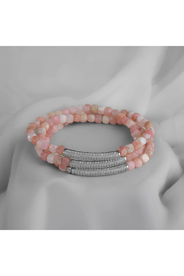 Lovra Pembe Opal Tesbih Bileklik - 1