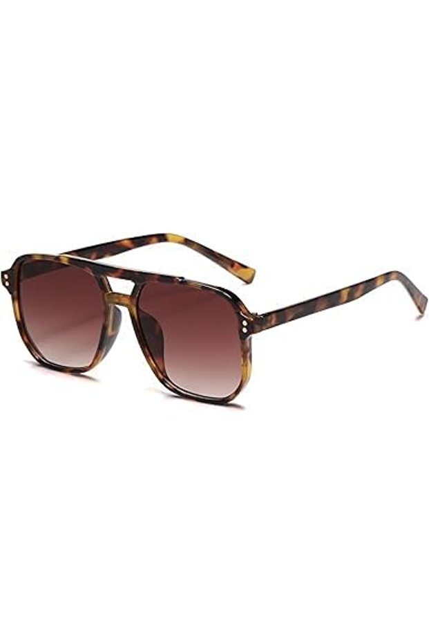 Unisex Retro Square Sunglasses – Gradient Green Lens, UV400 Protection, Lightweight Metal Frame