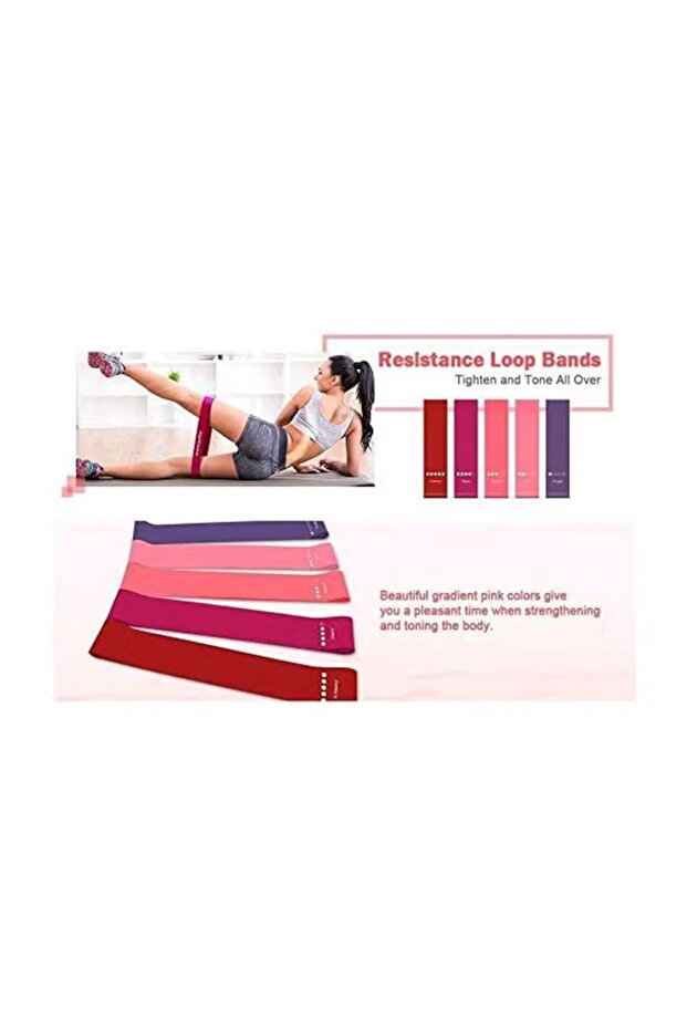 5-Piece Resistance Loop Bands Set with Carry Bag 12x2 Inch - 4