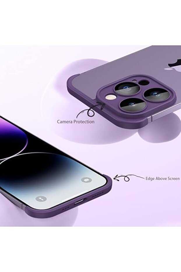 حافظة متوافقة مع iPhone 14 Pro Max حافظة بتصميم بدون حواف لحماية عدسة الكاميرا رفيعة وخفيفة الوزن - 8