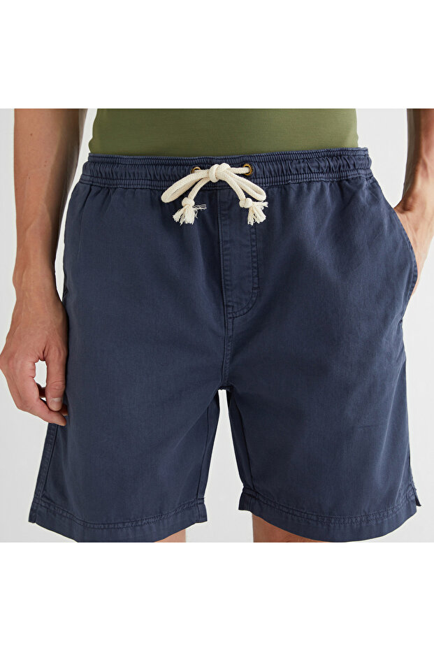 Erkek Lacivert Regular Fit Şort - 4