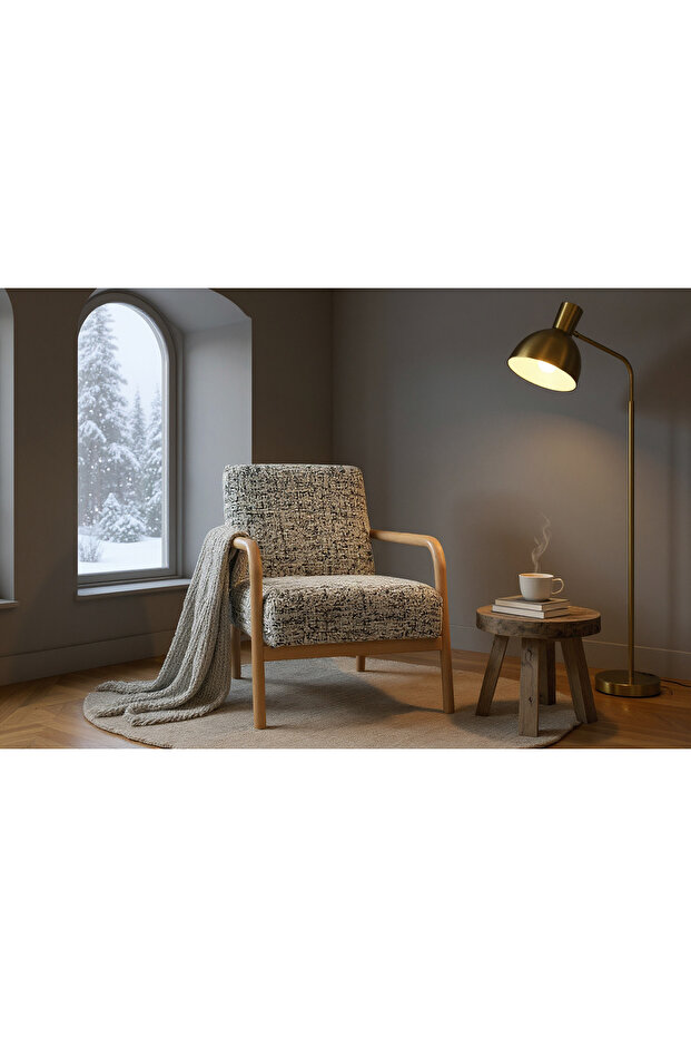 Dora İskandinav Tarzı Masif Kayın Berjer – Hazır Kurulum - 1