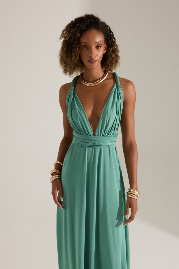 NADA DENİZ YEŞİLİ ELBİSE - 2