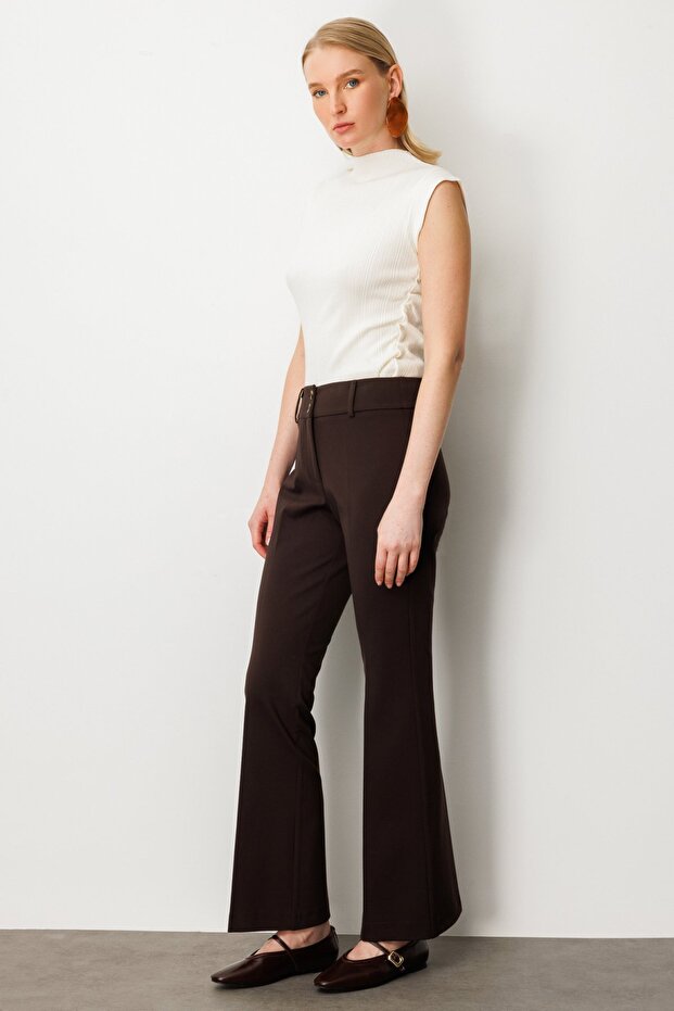 İspanyol Paça Cepsiz Pantolon - 2