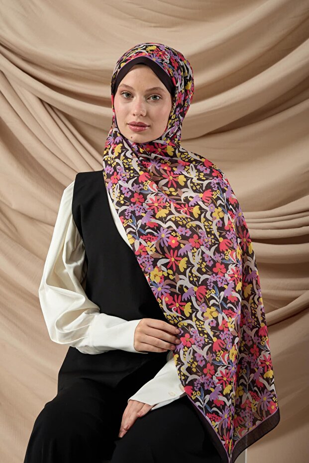 شال ناعم منقوش 70019-16 - 4