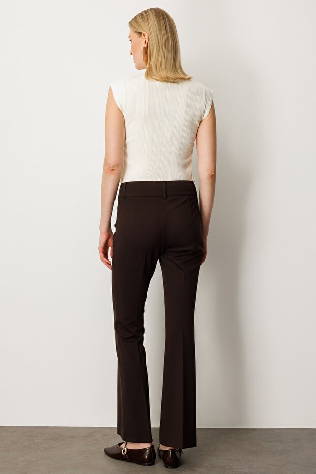 İspanyol Paça Cepsiz Pantolon - 5