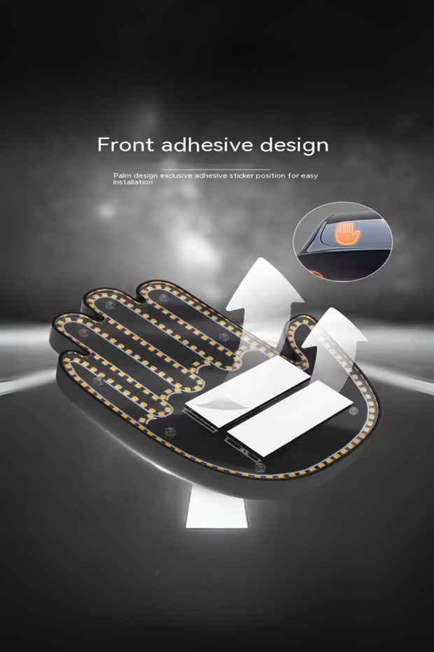 Car Middle Finger Gesture Light Led Gesture Sign Light with Remote Control Window Light Panel with U - 2