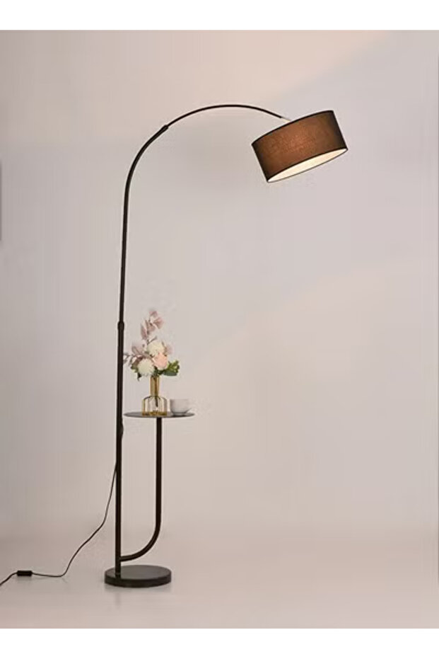 Pack of 2 Dimmable Vertical Floor Lamp With Warm Light Pure Marble Base with Coffee Table Tray - 2