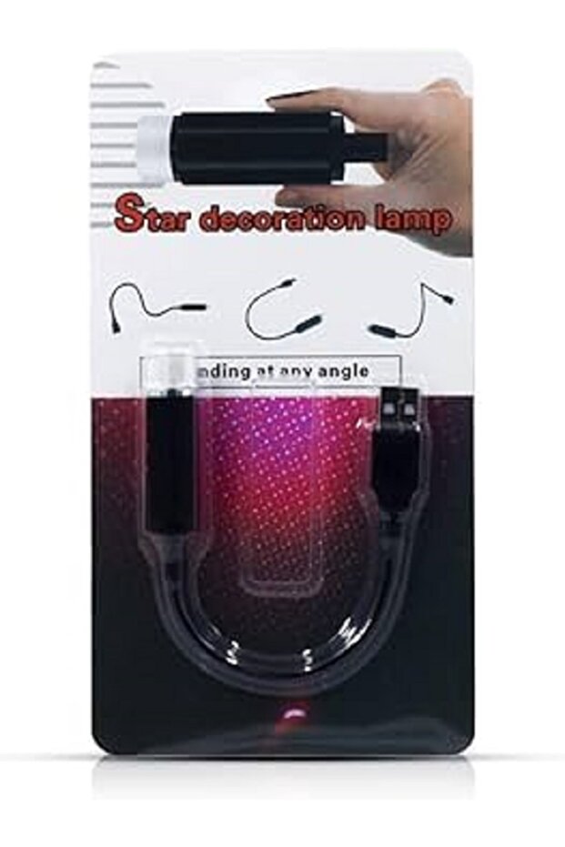 مصباح بتصميم نجوم للديكور بلون احمر - 1