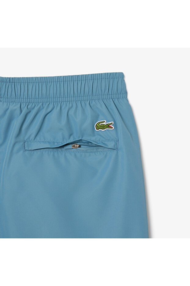 Long Branded Erkek Mavi Mayo - 7