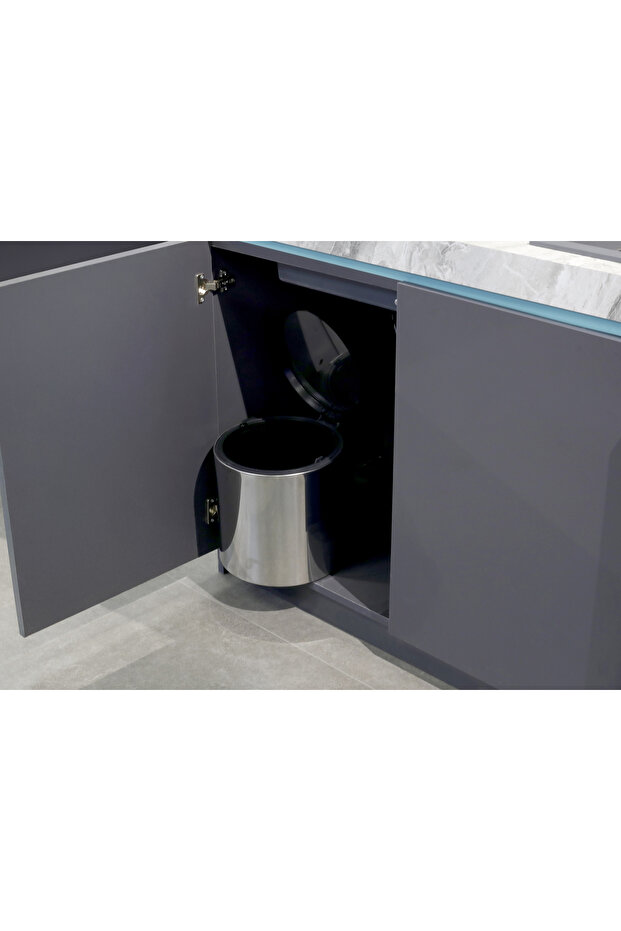 Pyramith P-9151 Lid Mounted In-Cabinet under Counter Trash Can Stainless Steel Body 11 Lt.