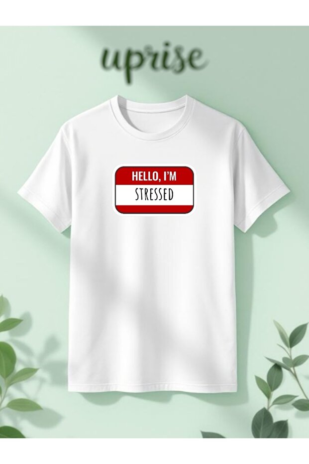 Stressed Printed Cotton Oversize White Tshirt