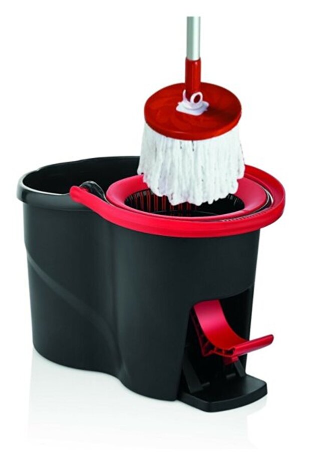 Cleaning set rotating mop and bucket with pedal, black - 1