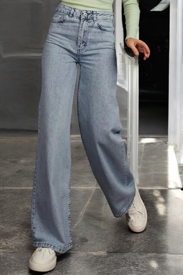 Blue Washed Palazzo Jeans