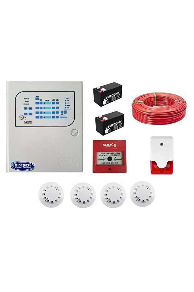 4 LÜ YANGIN ALARM SETİ KABLO DAHİL - 1
