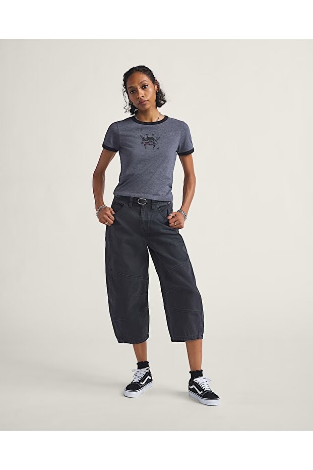 بنطلون بلاير قصير بقصة برميلية - 1