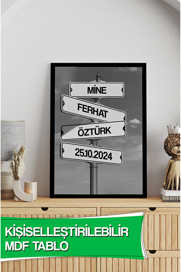Kişiye Özel İsim ve Tarih Yazdırılabilir MDf Tablo - 3