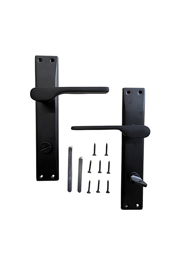 Eda Bilge Mat Siyah Wc Kapı Kolu-Kolay Montaj, Iç Kapı Kolu, Modern Kapı Kolu (1 Takım) Sağ - 1
