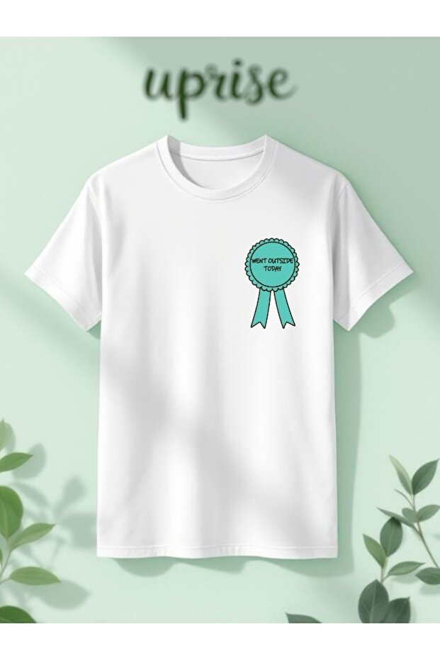 Cotton Oversize White Tshirt with Badge Print