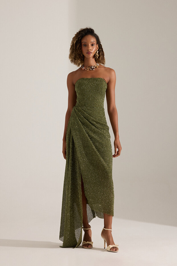 AMBER HAKİ ELBİSE - 2