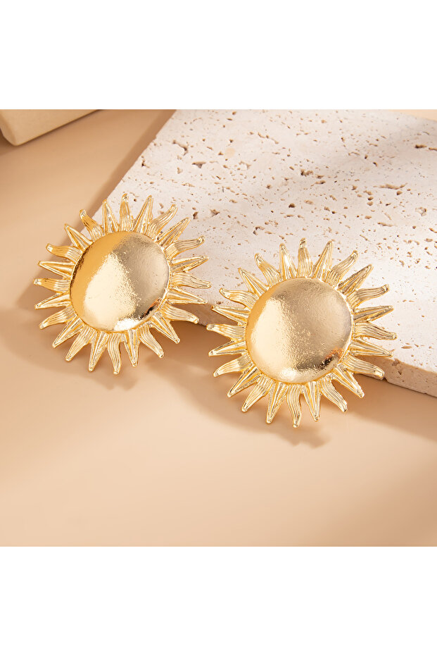 Sun Model Gold Color Women's Earrings
