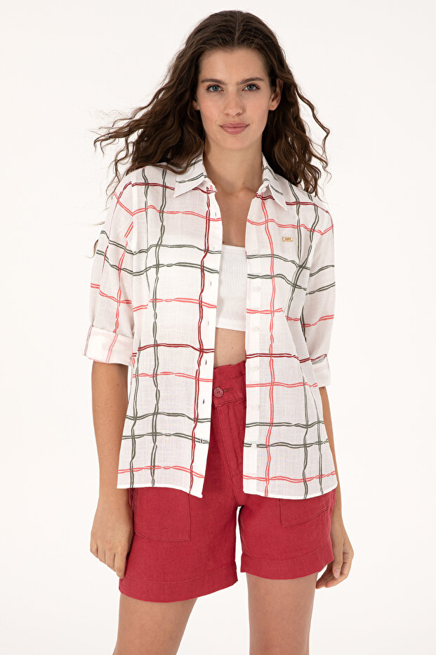 Women's Red Long Sleeve Shirt 50301822-Vr030