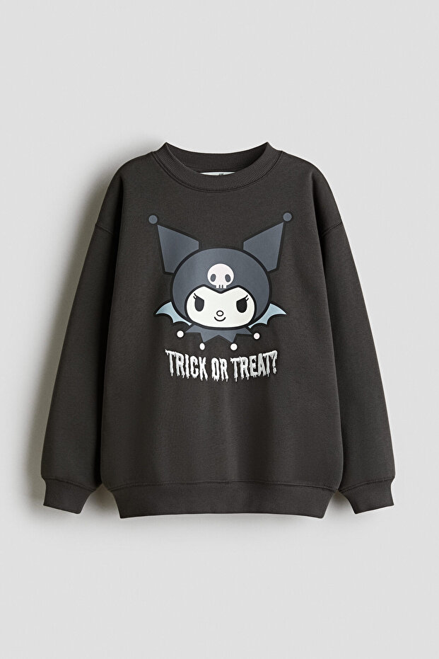 Baskı Motifli Oversize Sweatshirt - 1