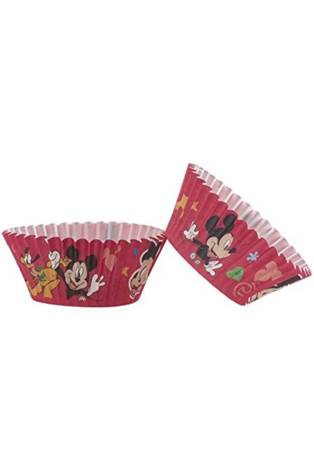 Red cupcake papers with Mickey pattern, 25 pcs. - deKora