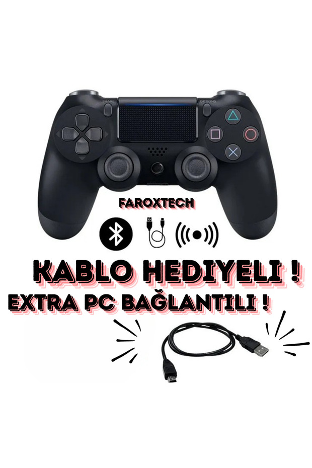 PS4 DualShock Kablosuz Oyun Kolu | PlayStation 4 Joystick | PC Bağlantılı ! - 5