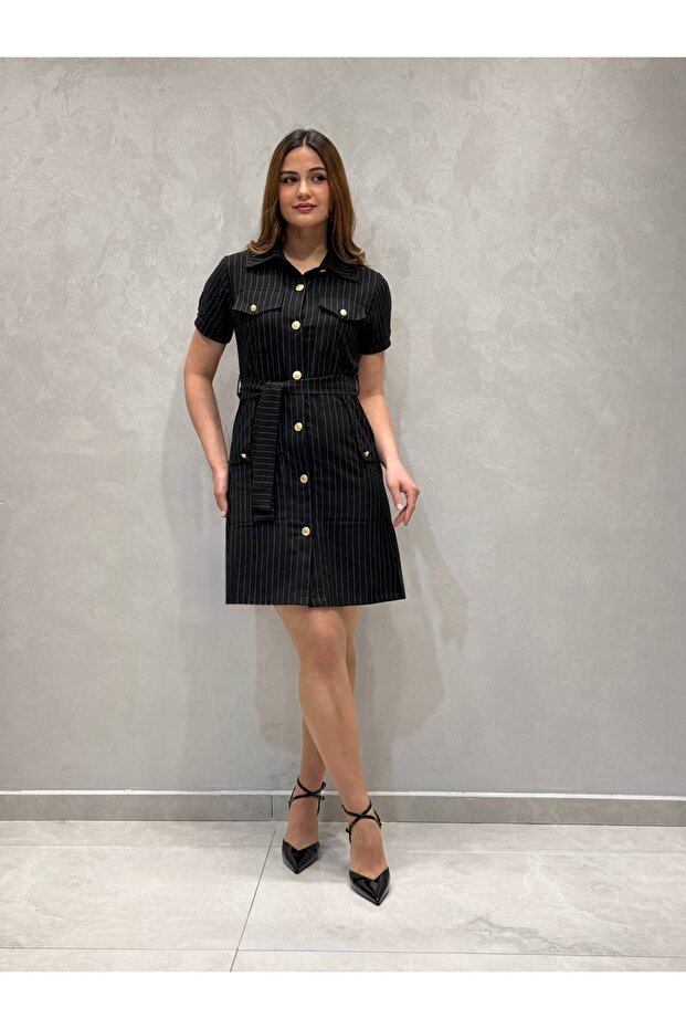 Düğmeli Elbise - 1