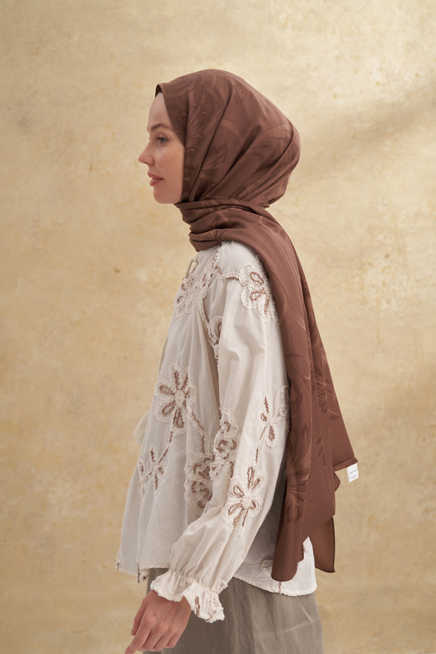 شال من الخيزران باروك - بني مرير - 3