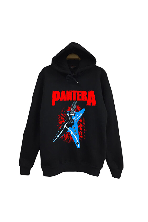 Pantera Printed Unisex 100% Cotton Black Hooded Sweatshirt