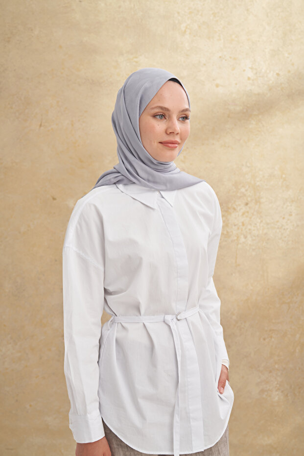 شال من الخيزران بنمط باروك - رمادي - 2