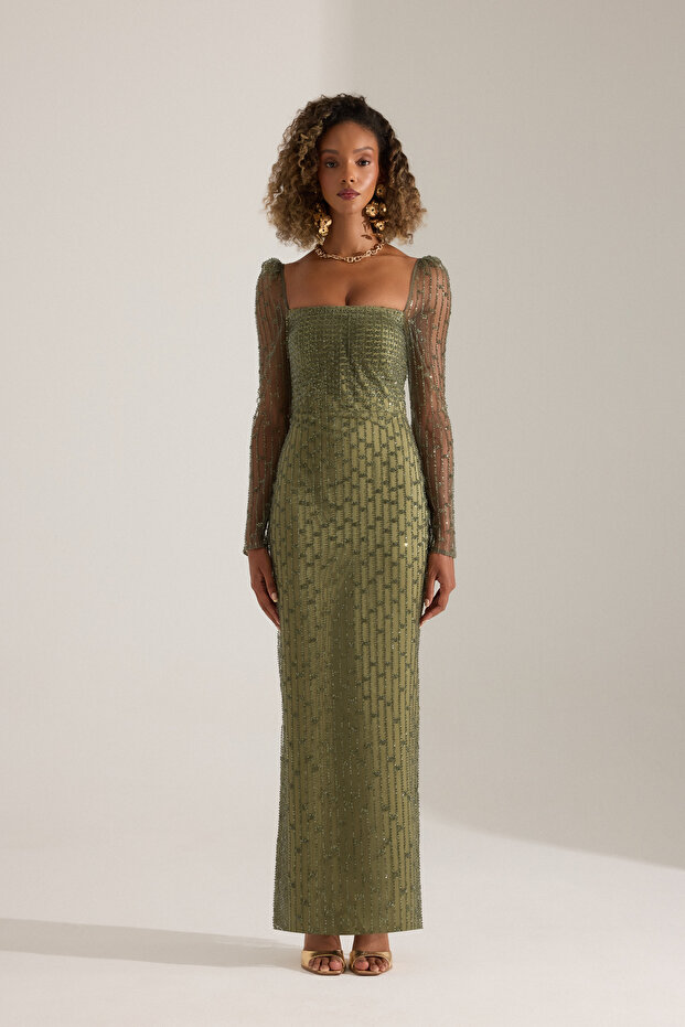 PATRIZIA HAKİ ELBİSE - 1