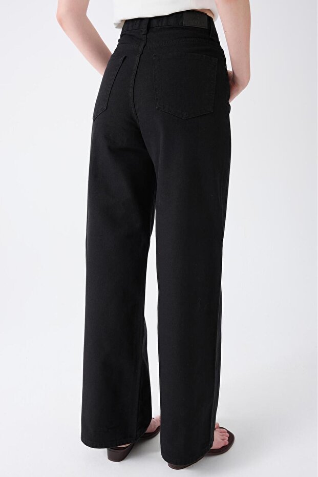 KADIN BAGGY JEAN YÜKSEK BEL GENİŞ PAÇA KOT PANTOLON - 8