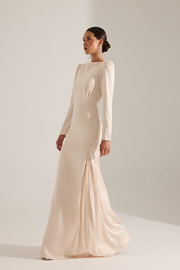 AMAYA EKRU ELBİSE - 1