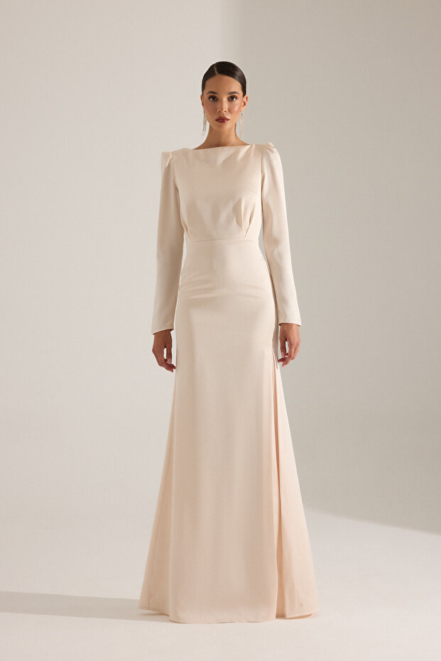 AMAYA EKRU ELBİSE - 2