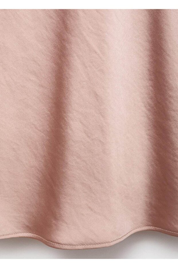 Drape yakalı saten bluz - 6