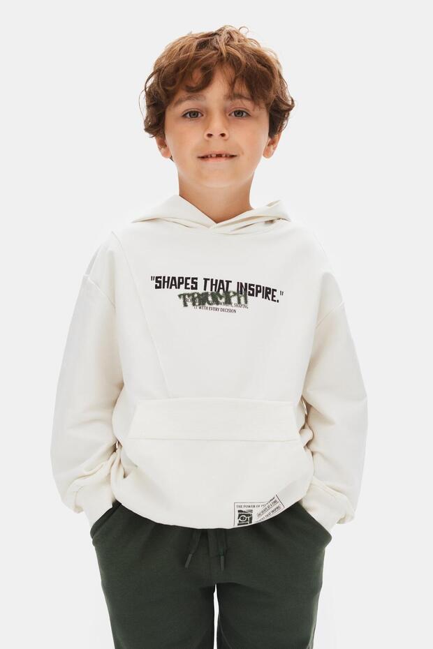 Nk boy's power sweatshirt 4-8 years ecru