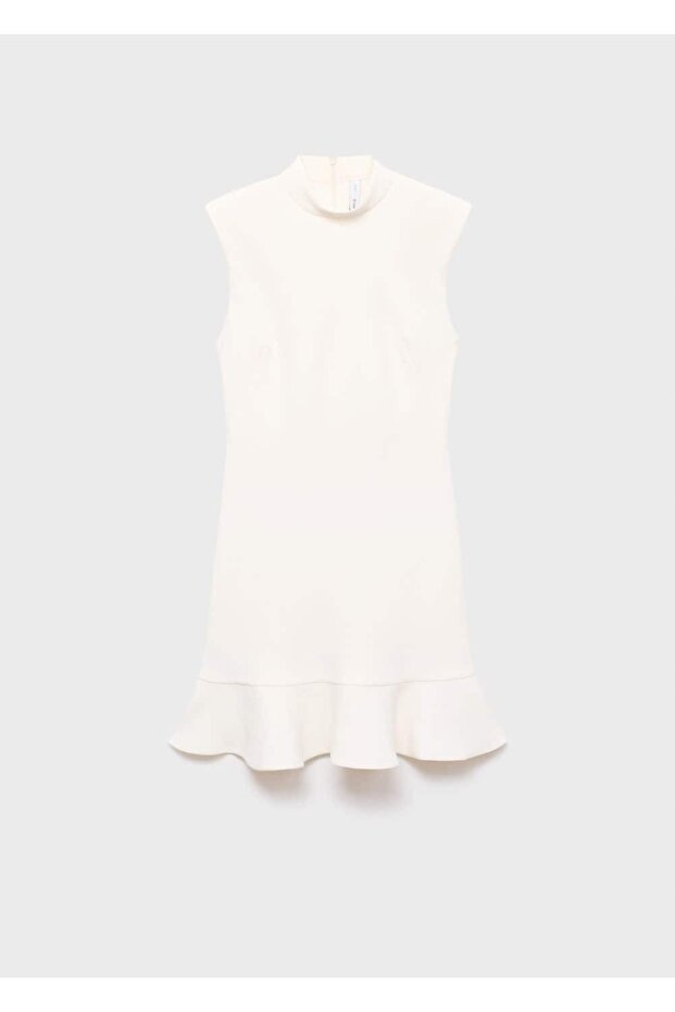 Perkins yaka volanlı elbise - 3