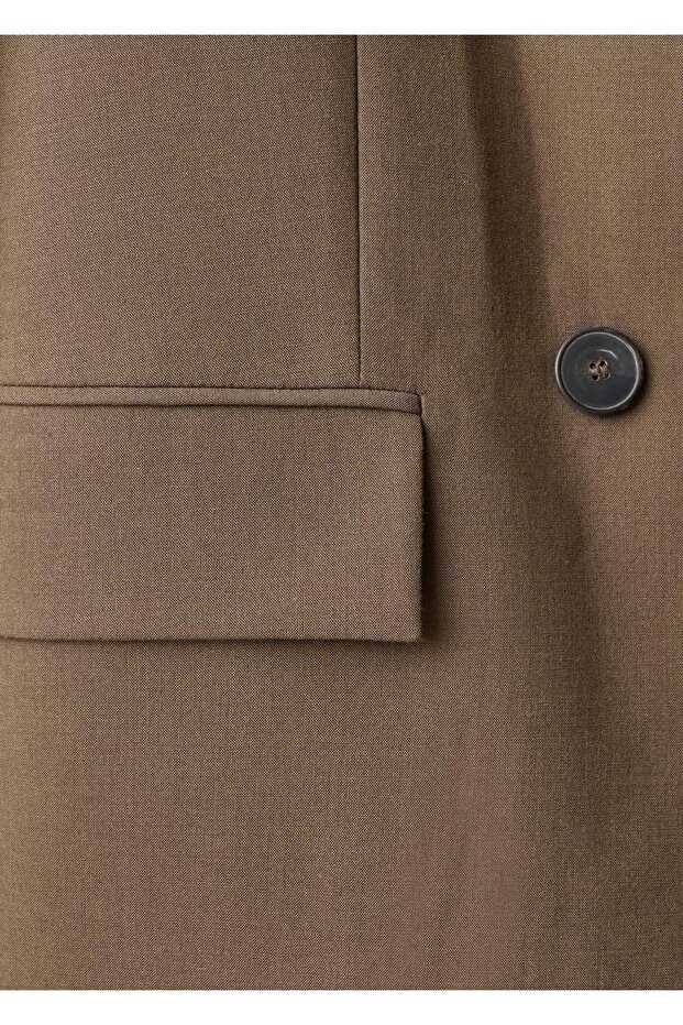 Double Button Fabric Blazer Jacket - 5