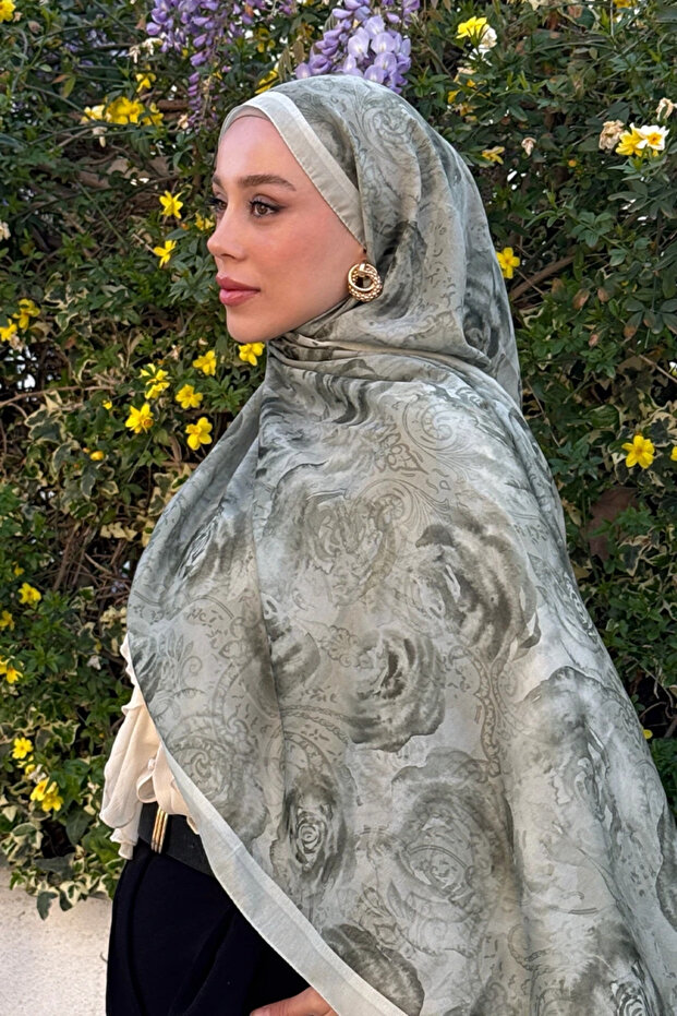 Eșarfă Rossa Pattern Soft Shawl - Verde - 3