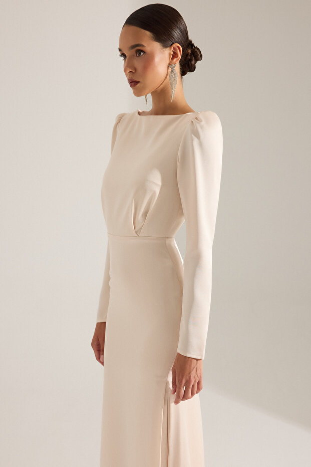 AMAYA EKRU ELBİSE - 3