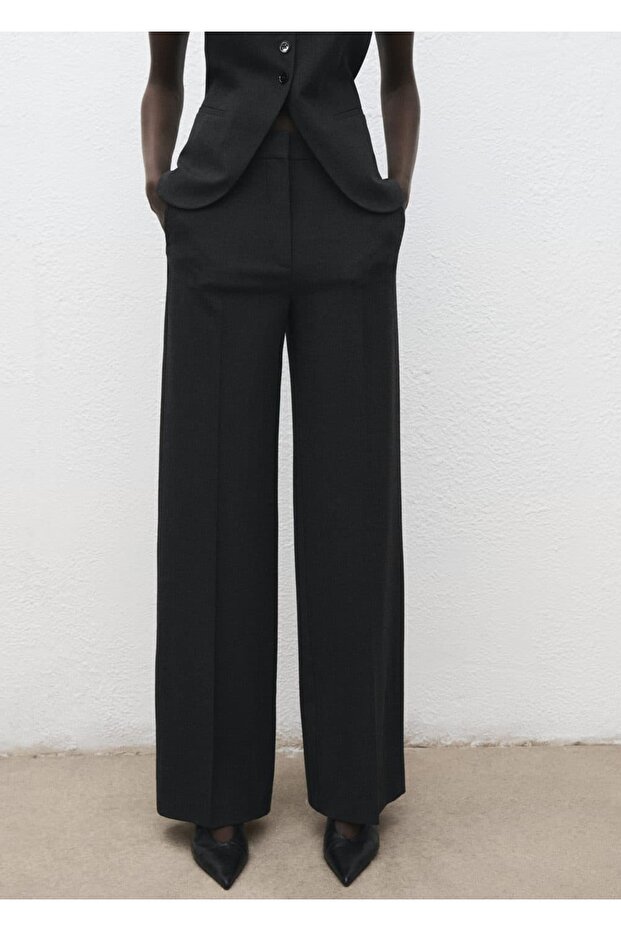 Pleated fabric pants