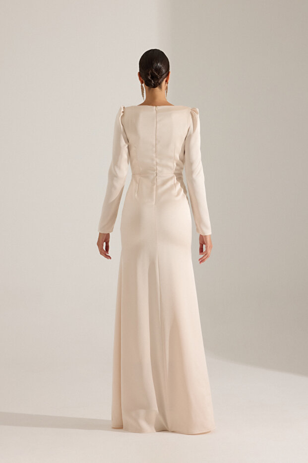 AMAYA EKRU ELBİSE - 4