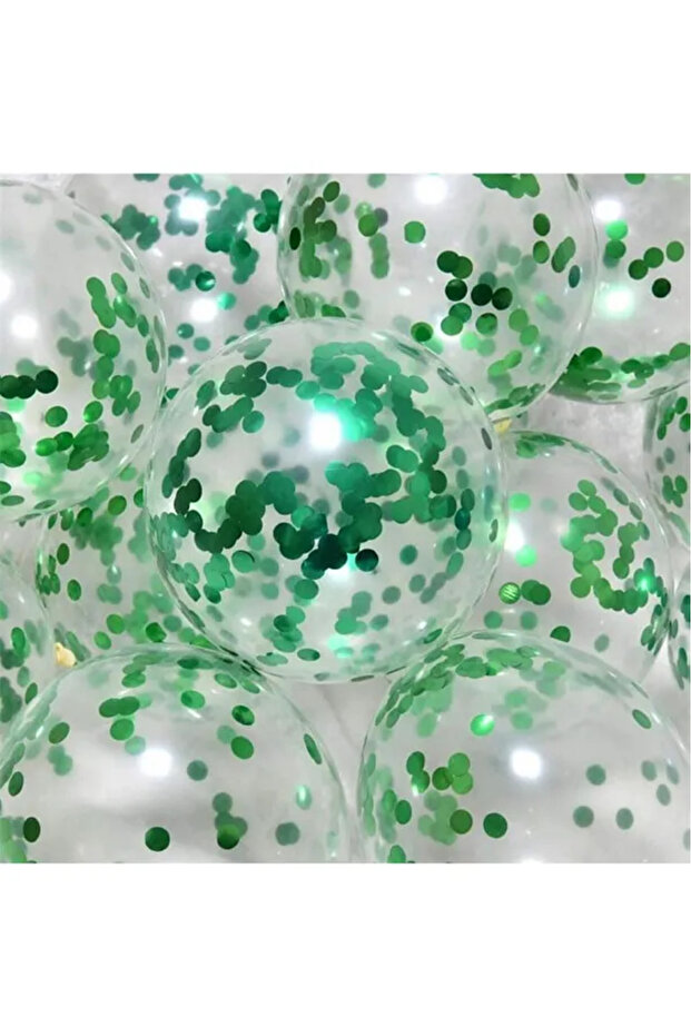 Transparent Balloon Set with Green Confetti, 10 Pieces Birthday Bride to Be Balloon Decoration