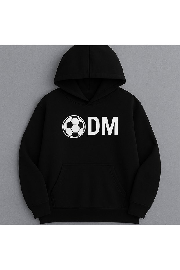 Dm Minimal Football Hoodie - Soccer Ball Design Hooded Sweatshirt | Unisex Sport Style