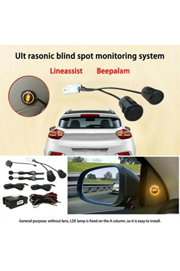 Blind Spot Warning System and Lane Change Assist via ultrasonic sensors, universal - 8