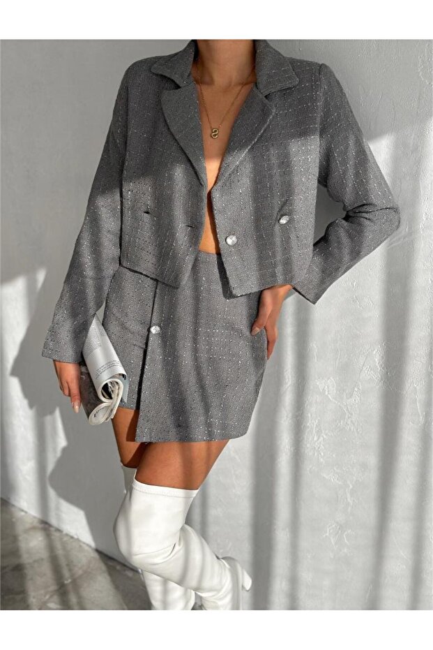 Tailored Chic Set-Grey - 2